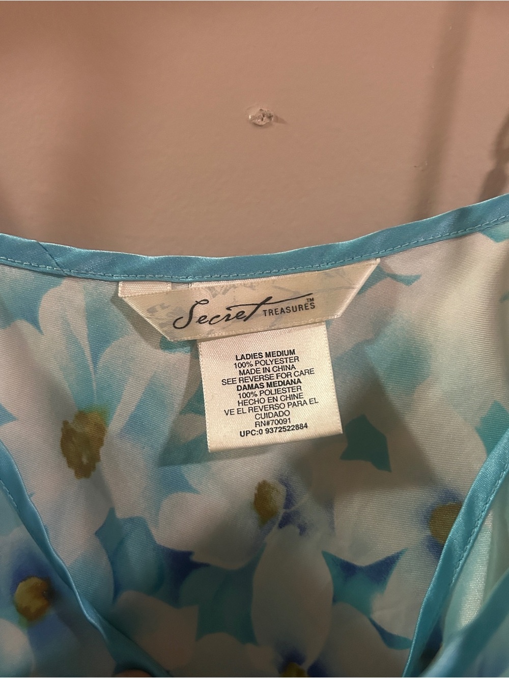 Secret Treasures Light Blue and White Floral Slip